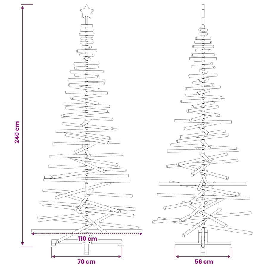 Houten kerstboom KOTKA 240 cm Massief grenenhout