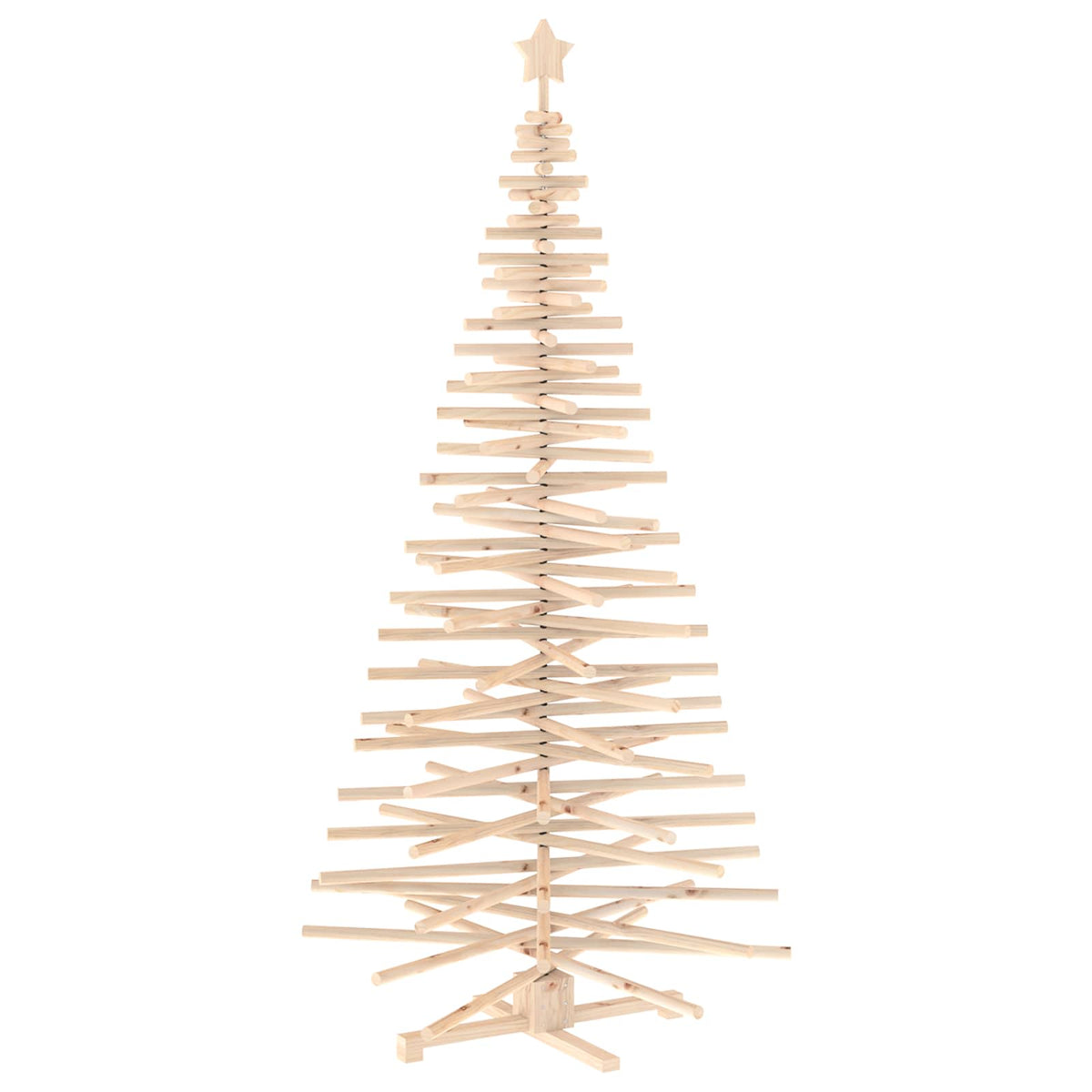 Houten kerstboom KOTKA 210 cm Massief grenenhout Natuurlijk