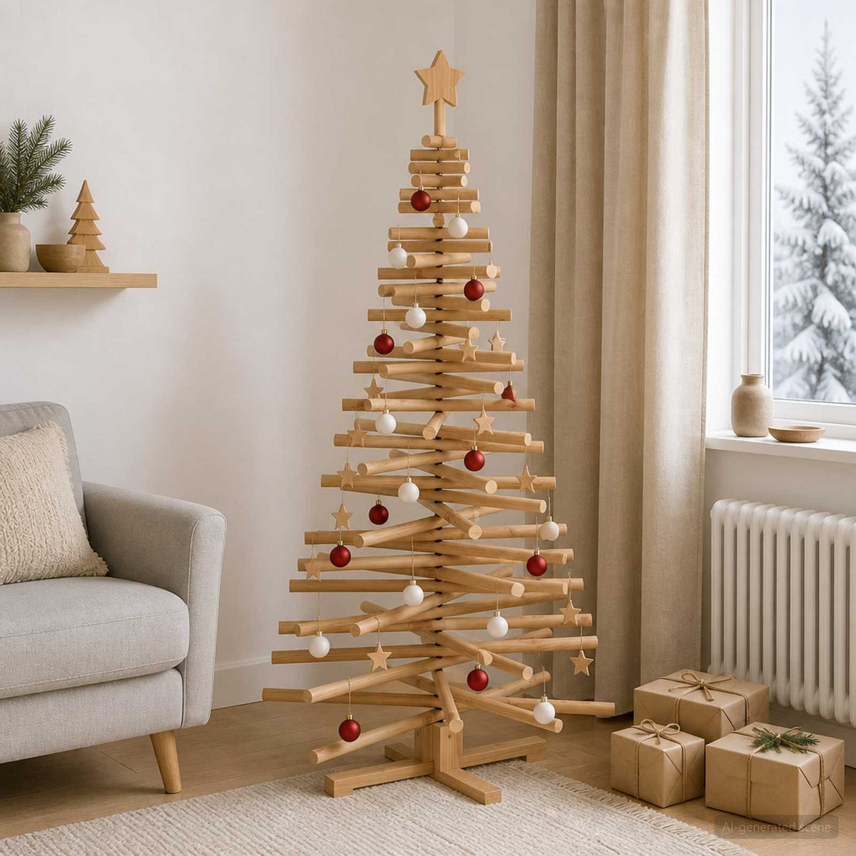 Houten kerstboom KOTKA 150 cm Massief grenenhout