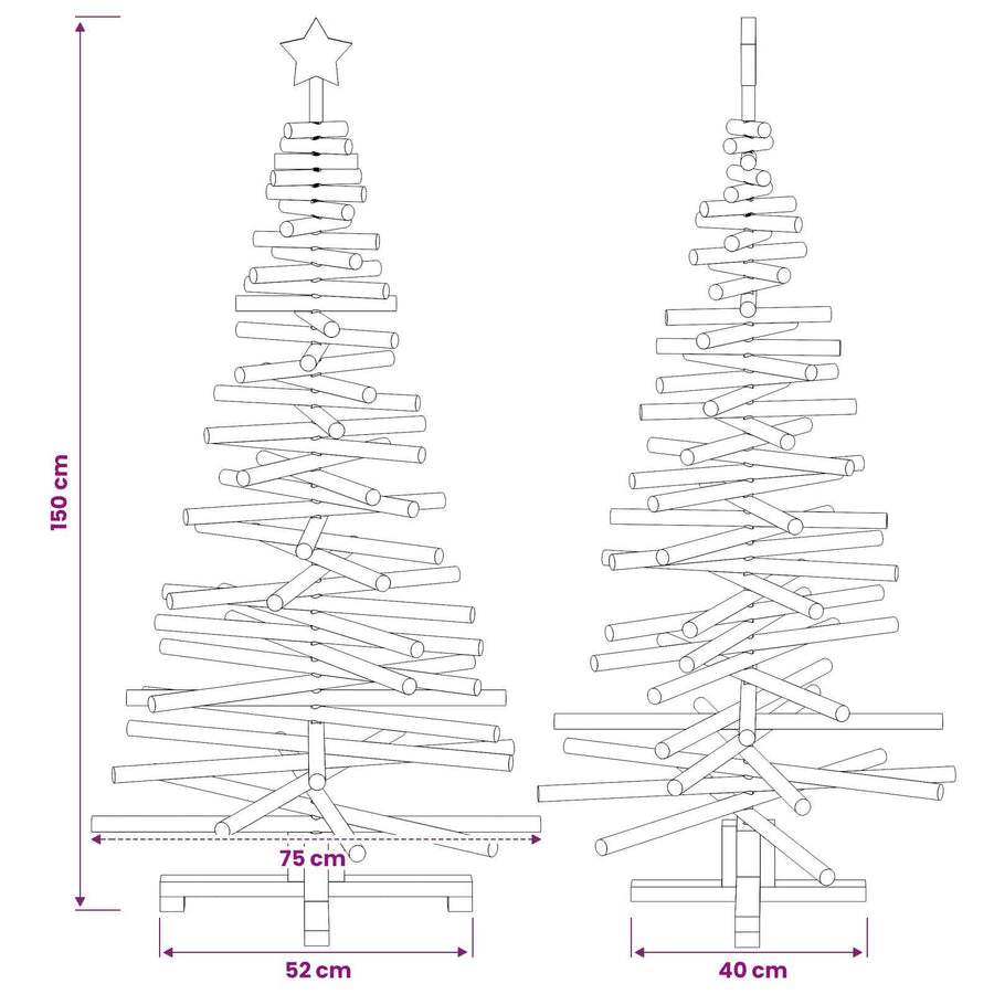 Houten kerstboom KOTKA 150 cm Massief grenenhout
