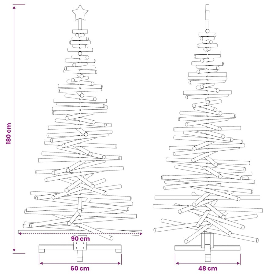 Houten kerstboom KOTKA 180 cm Massief grenenhout