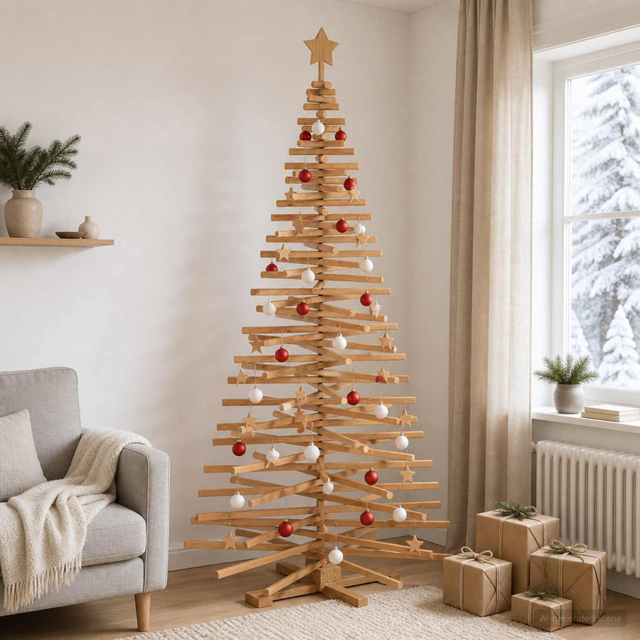 Houten kerstboom KOTKA 210 cm Massief grenenhout