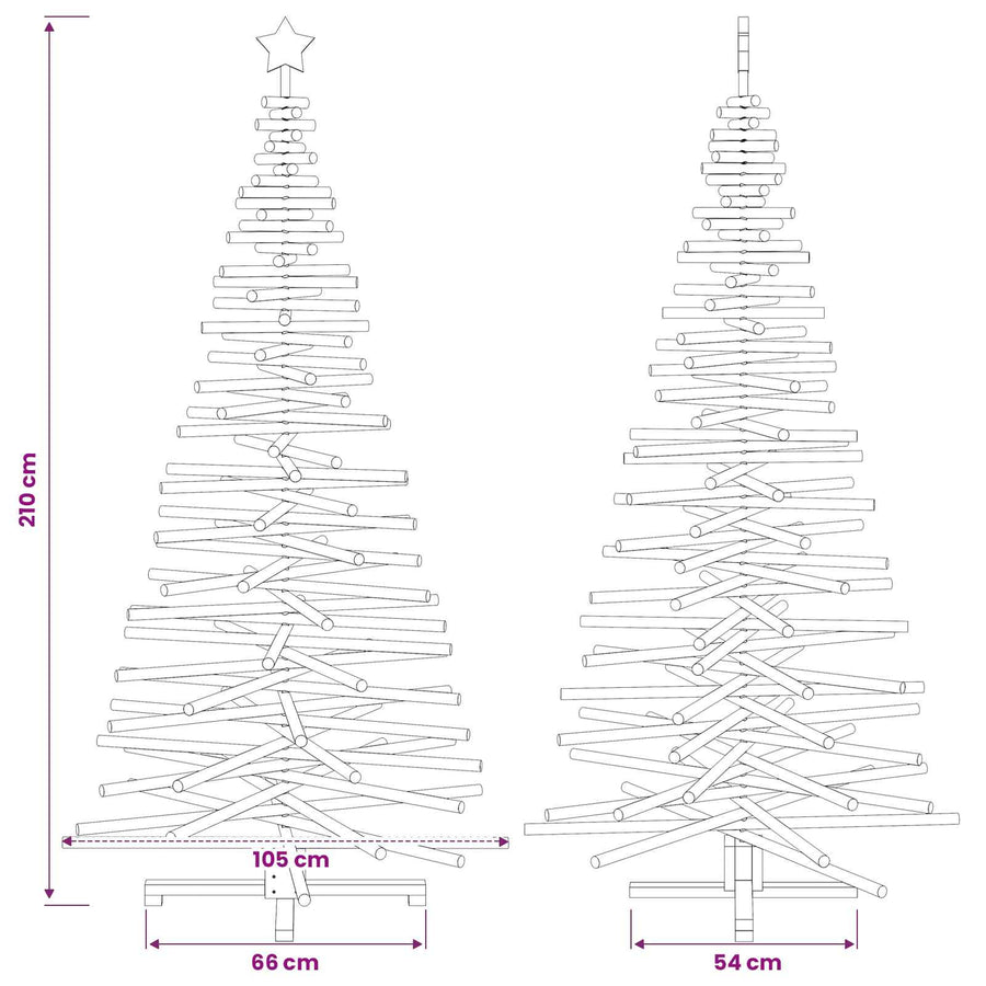Houten kerstboom KOTKA 210 cm Massief grenenhout