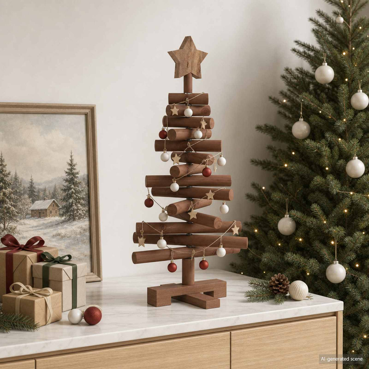 Houten kerstboom KOTKA 60 cm Massief grenenhout