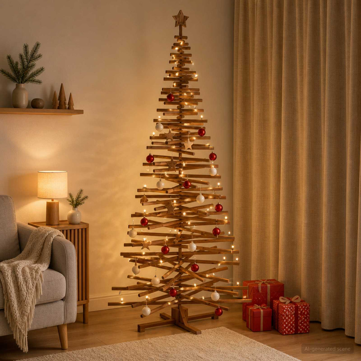 Houten kerstboom KOTKA 240 cm Massief grenenhout