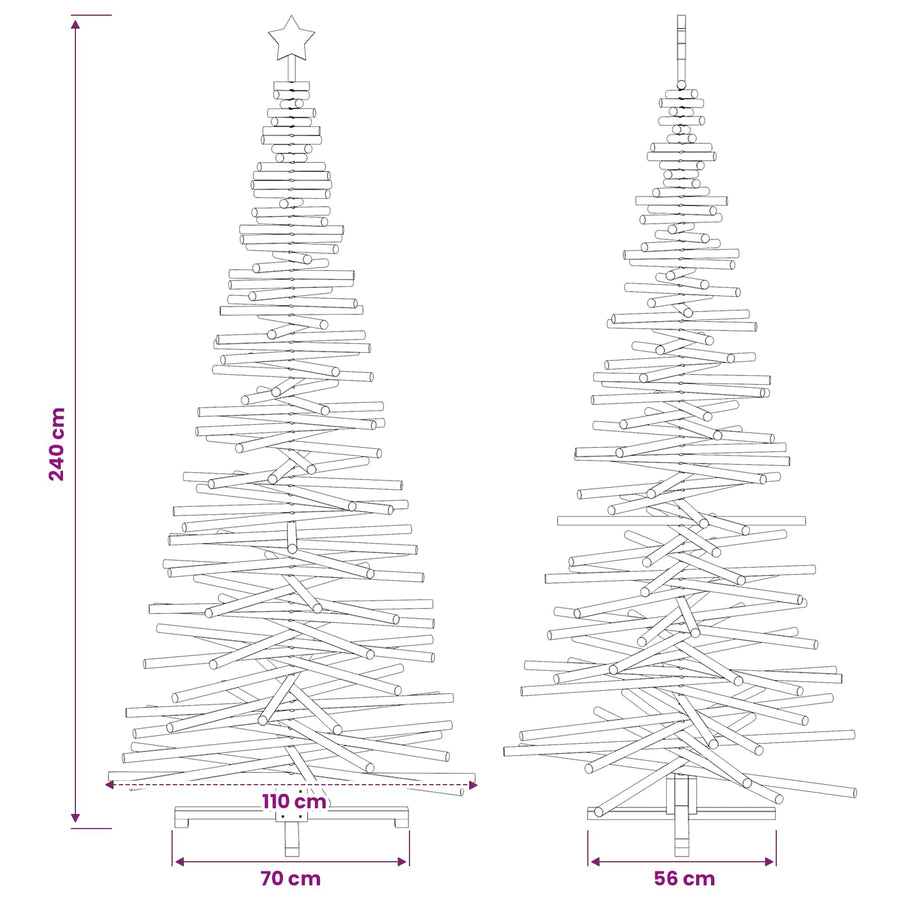Houten kerstboom KOTKA 240 cm Massief grenenhout