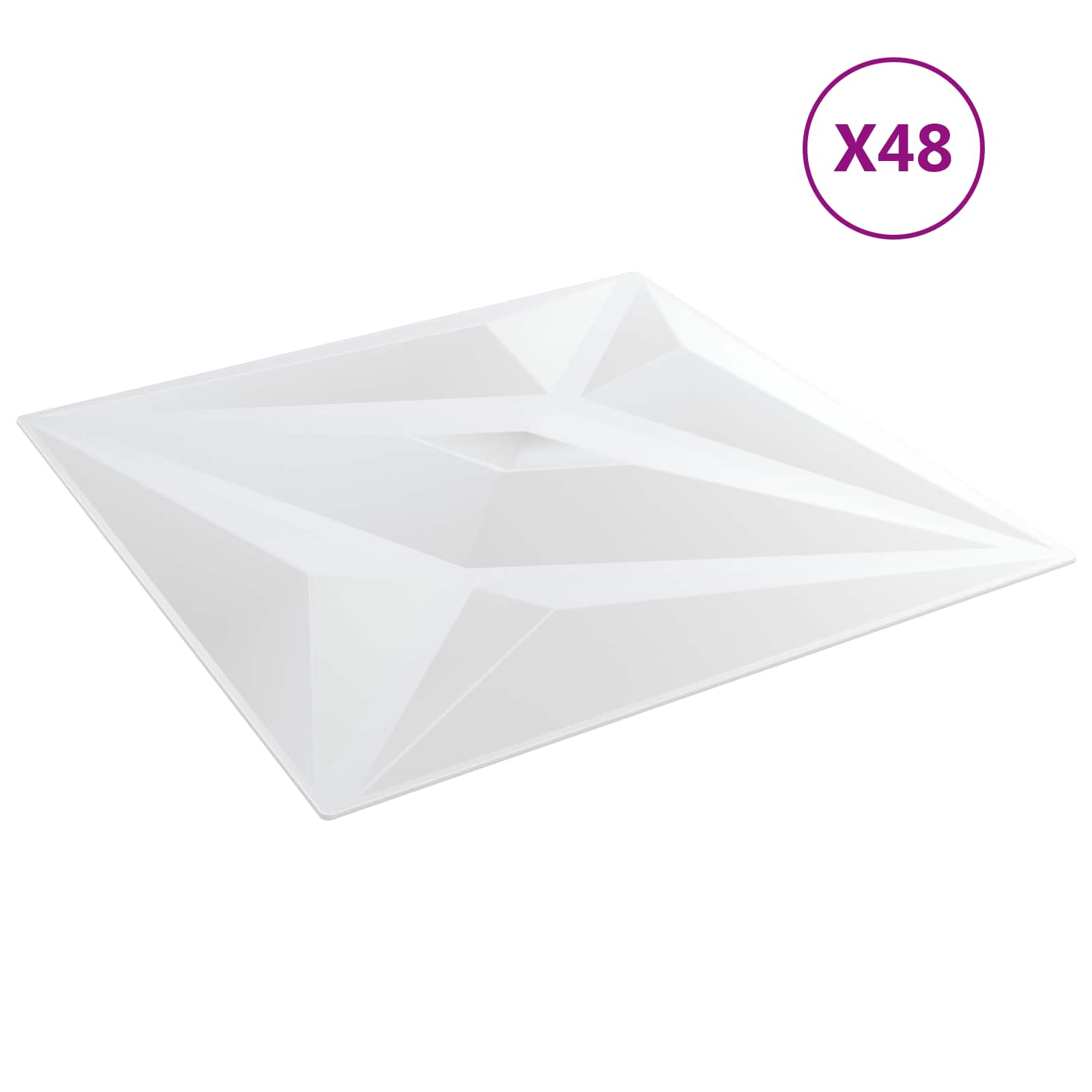 Wandpanelen Ster 12 pcs Wit ster 50 x 50 cm XPS Schuim