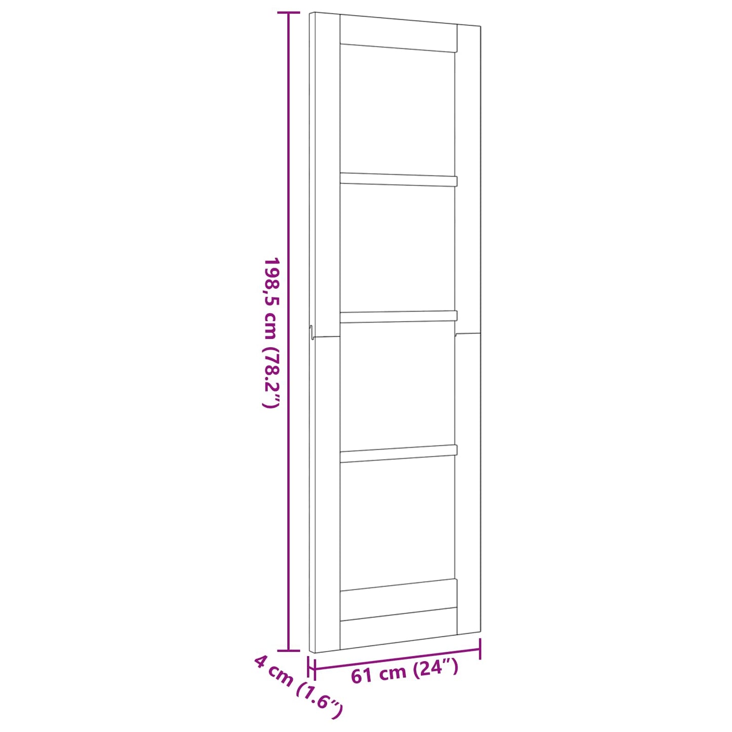 Binnendeur Wit 61 x 198,5 cm Multiplex