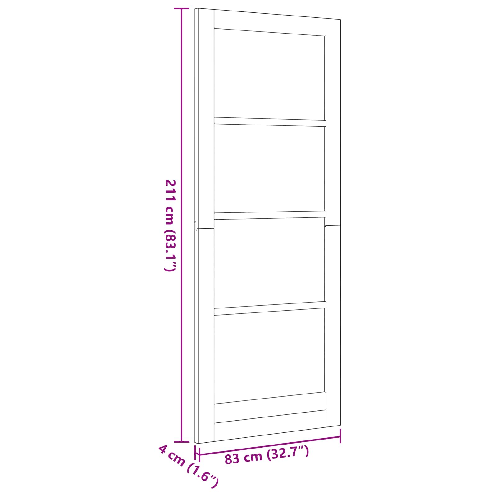 Binnendeur Wit 83 x 211 cm Multiplex