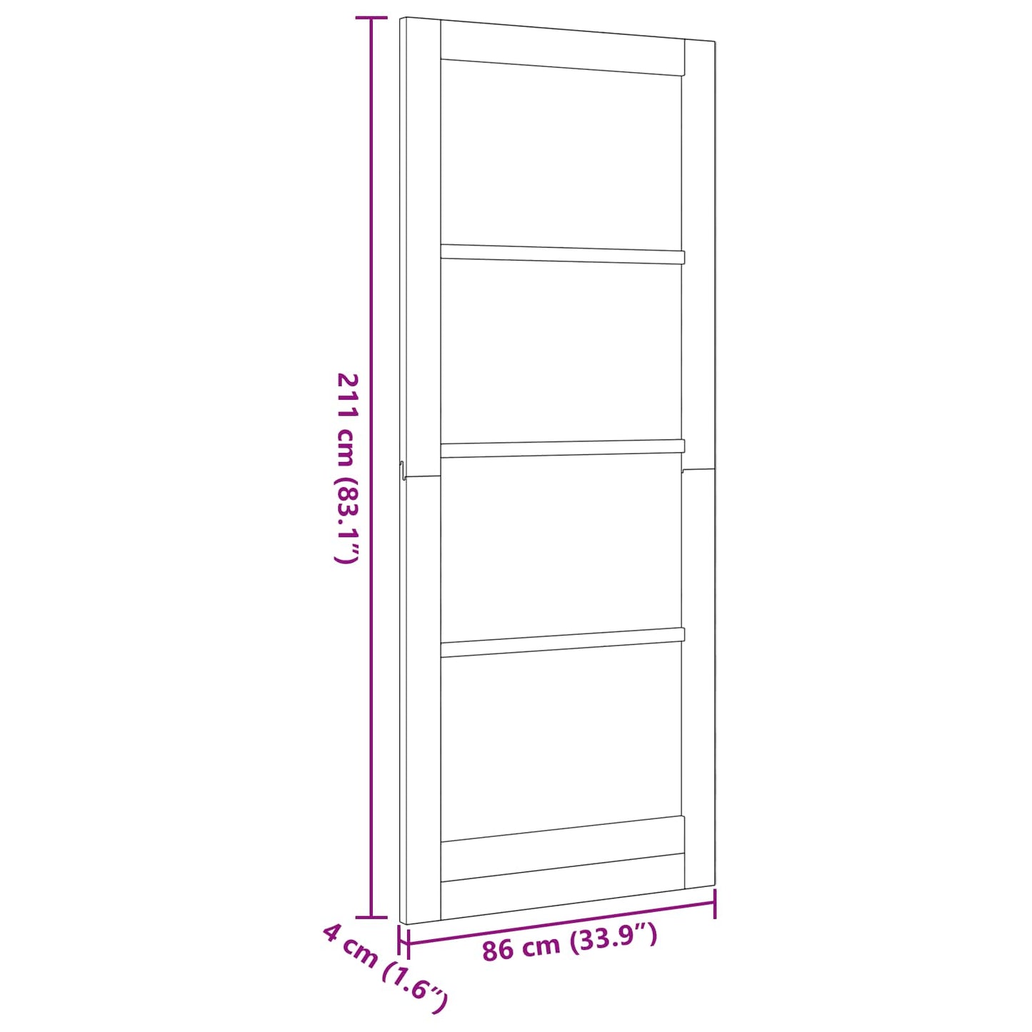 Binnendeur Wit 86 x 211 cm Multiplex
