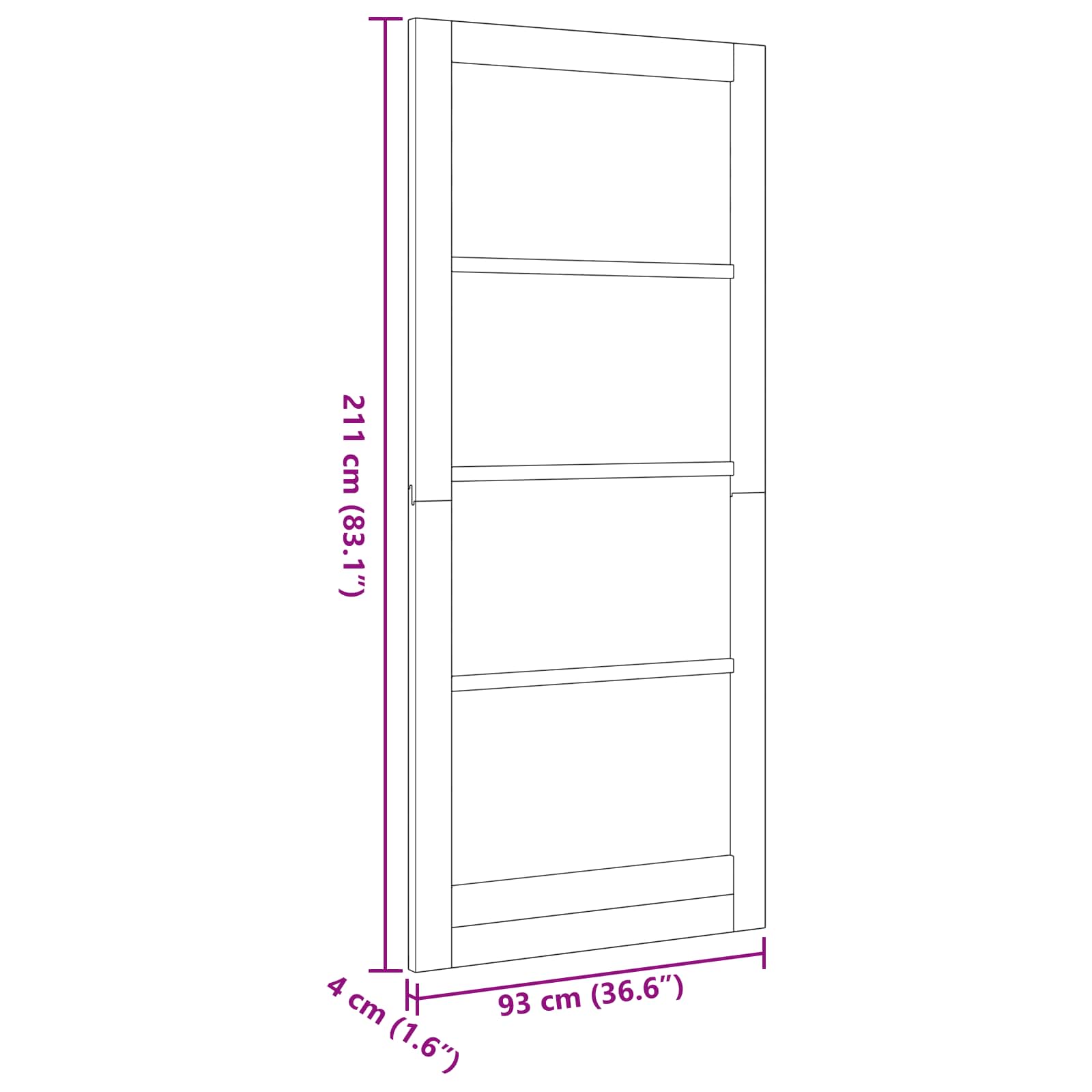 Binnendeur Wit 93 x 211 cm Multiplex
