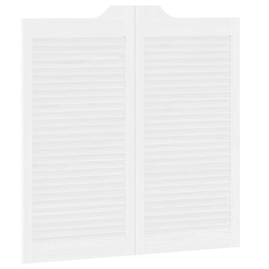 Schuifdeuren 2 pcs Wit Massief grenenhout