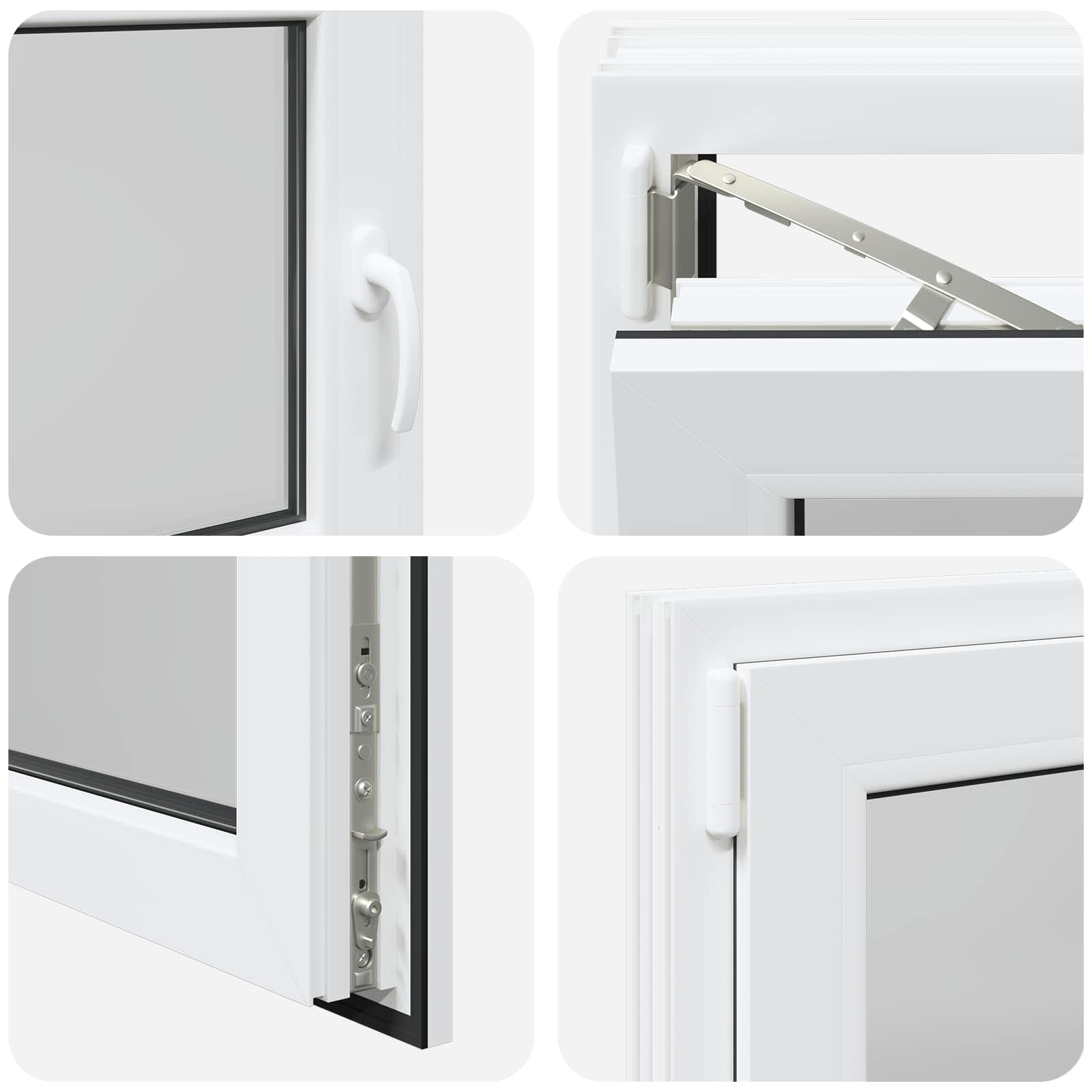 Kelderraam RISOR 90 x 70 cm PVC en glas Wit
