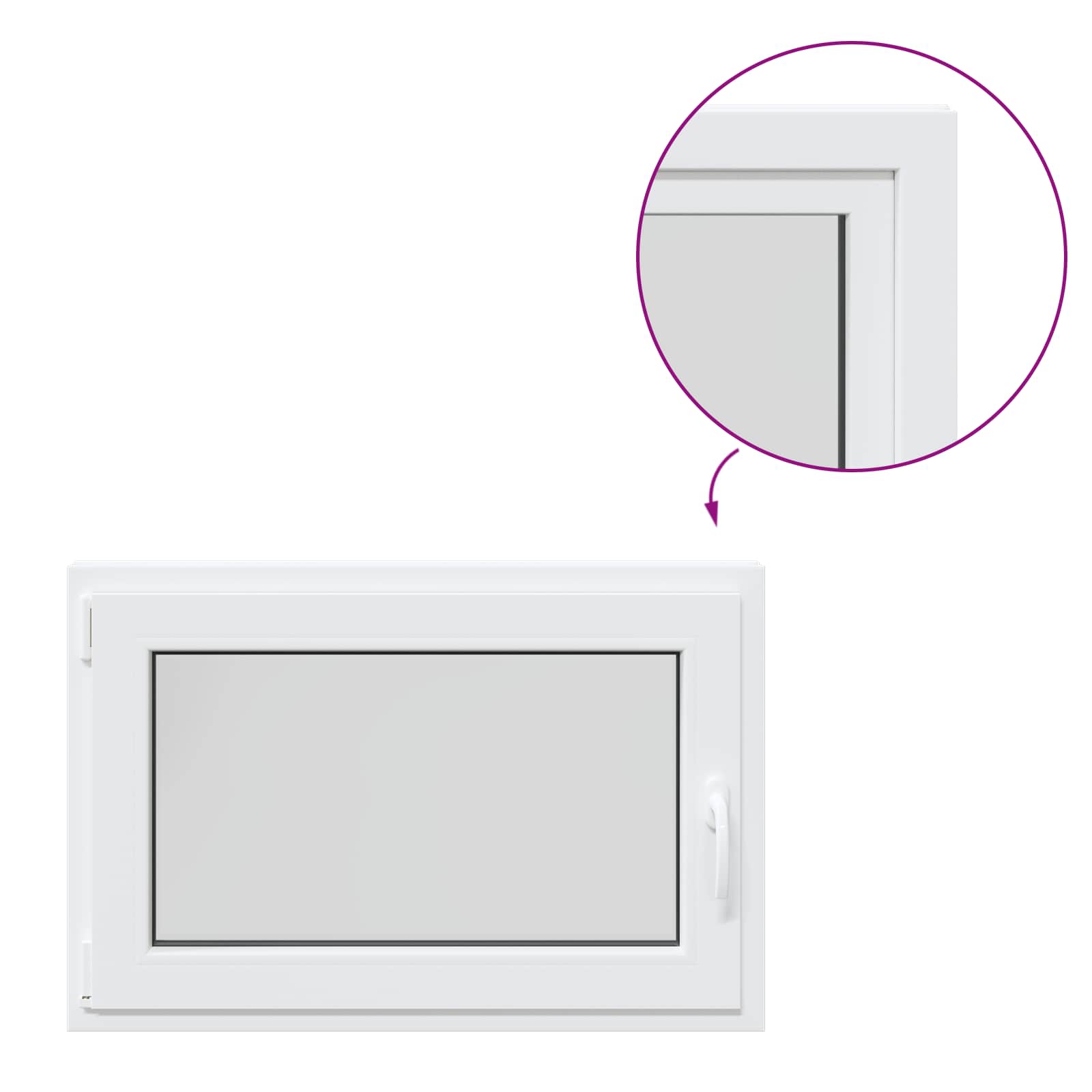 Kelderraam RISOR 90 x 70 cm PVC en glas Wit