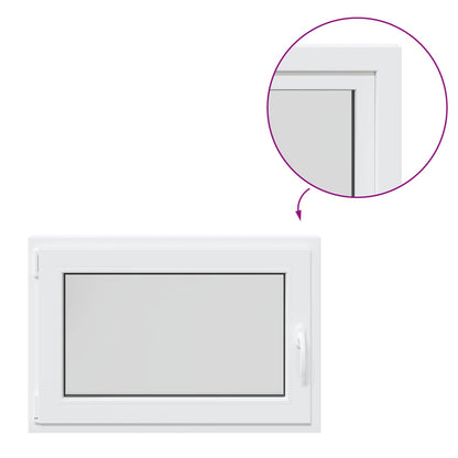 Kelderraam RISOR 90 x 70 cm PVC en glas Wit