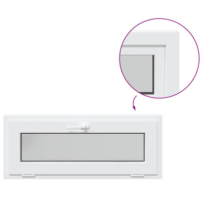 Kelderraam RISOR 100 x 40 cm PVC en glas Wit