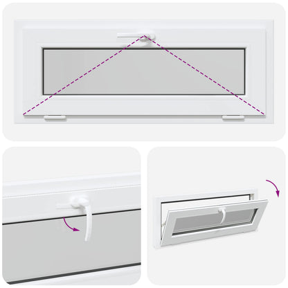 Kelderraam RISOR 100 x 40 cm PVC en glas Wit