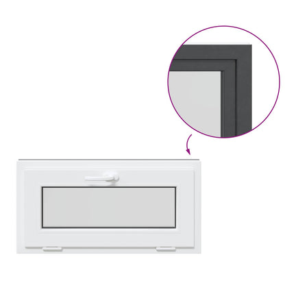 Kelderraam RISOR 80 x 40 cm PVC en glas Antracietkleurig