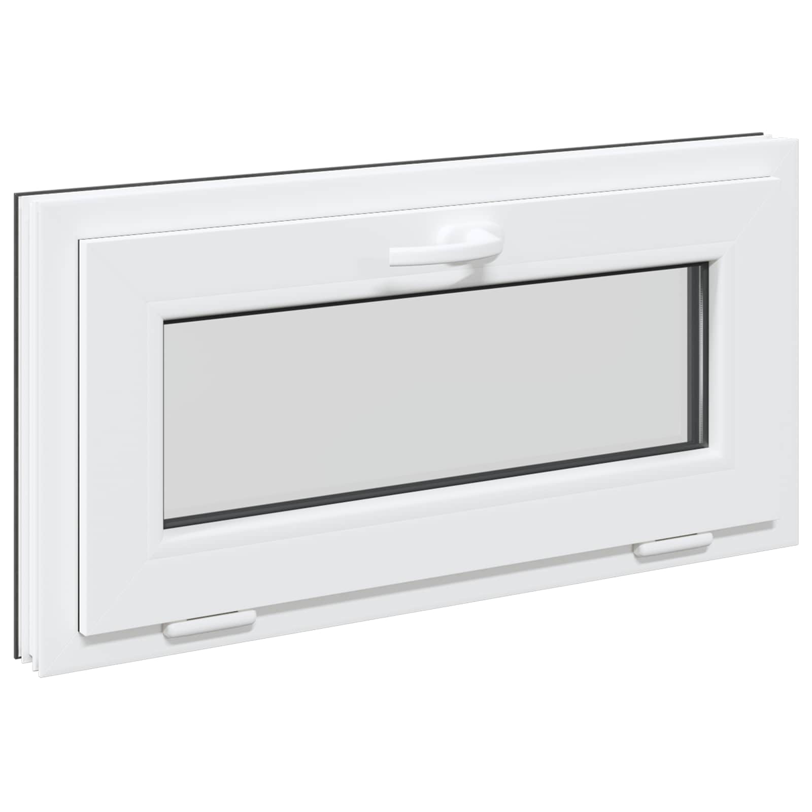Kelderraam RISOR 80 x 40 cm PVC en glas Antracietkleurig