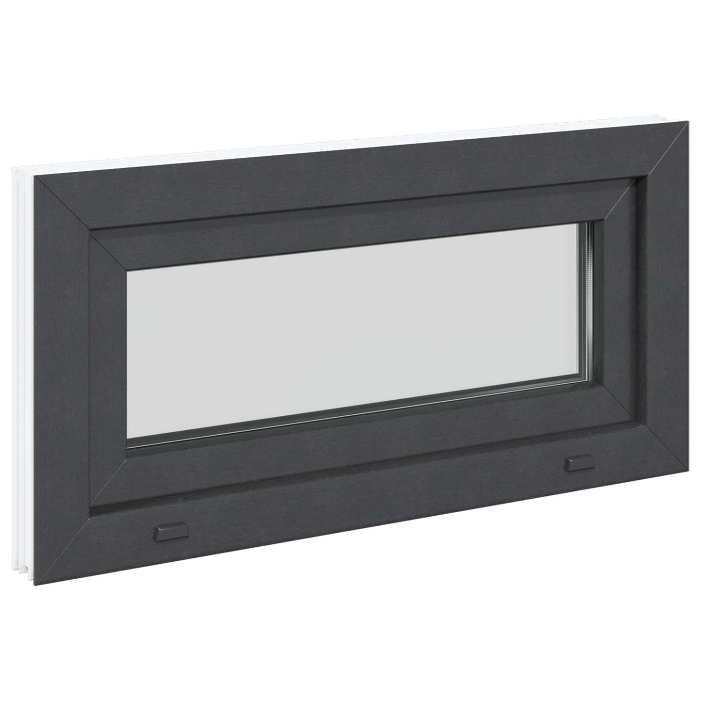 Kelderraam RISOR 80 x 40 cm PVC en glas Antracietkleurig