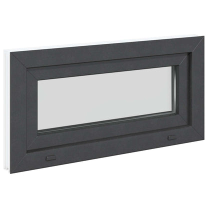 Kelderraam RISOR 80 x 40 cm PVC en glas Antracietkleurig