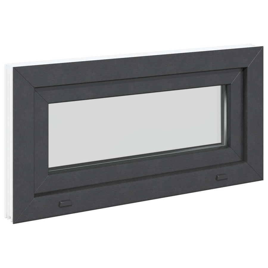 Kelderraam RISOR 80 x 40 cm PVC en glas Antracietkleurig