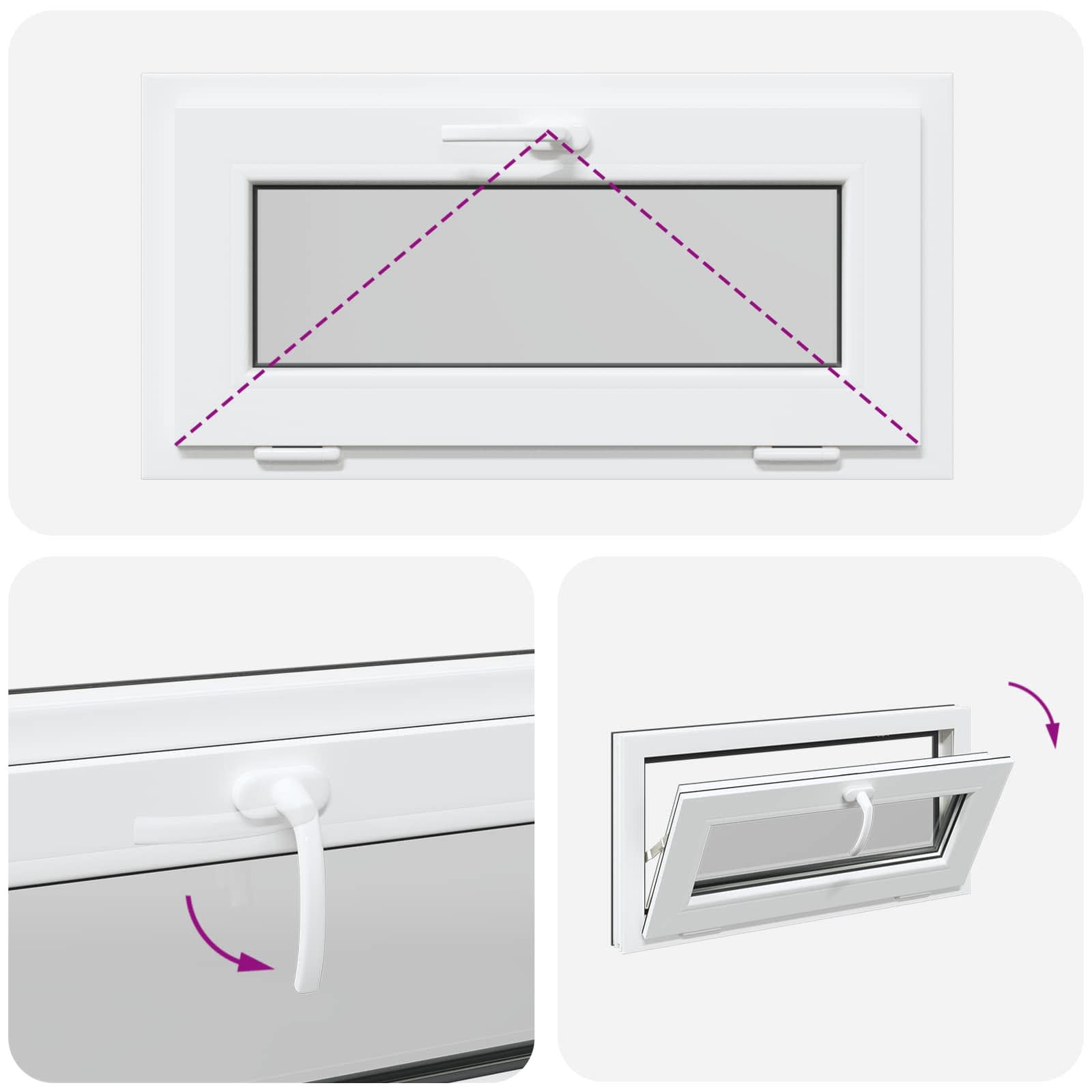Kelderraam RISOR 80 x 40 cm PVC en glas Antracietkleurig