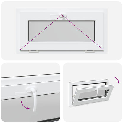 Kelderraam RISOR 80 x 40 cm PVC en glas Antracietkleurig
