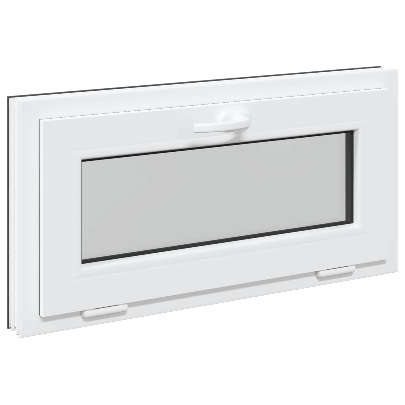 Kelderraam RISOR 80 x 40 cm PVC en glas Antracietkleurig