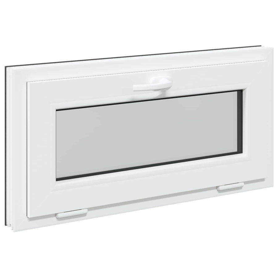Kelderraam RISOR 80 x 40 cm PVC en glas Antracietkleurig