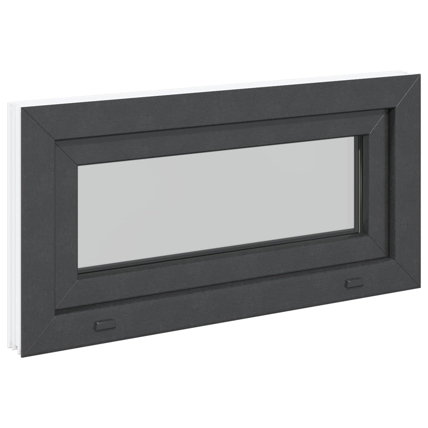 Kelderraam RISOR 80 x 40 cm PVC en glas Antracietkleurig