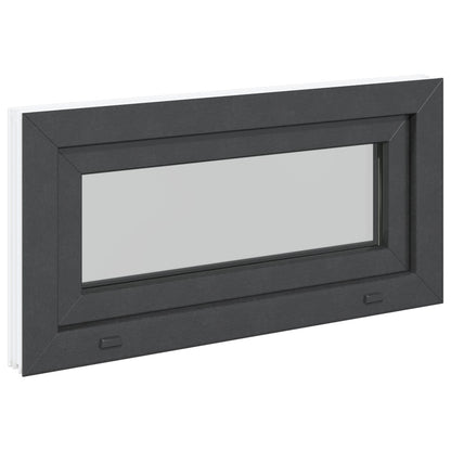 Kelderraam RISOR 80 x 40 cm PVC en glas Antracietkleurig