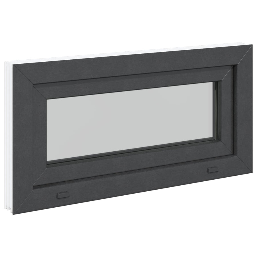 Kelderraam RISOR 80 x 40 cm PVC en glas Antracietkleurig