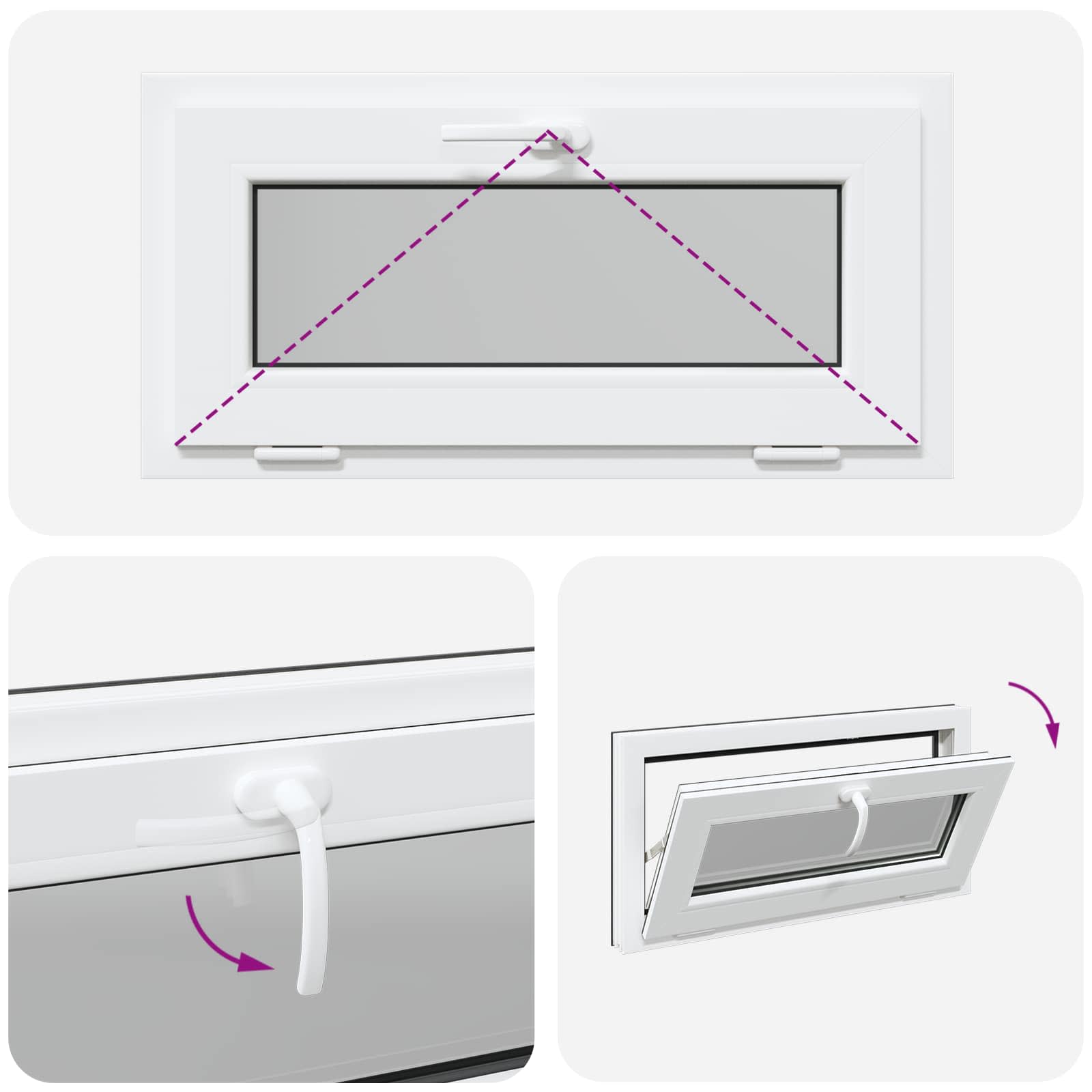Kelderraam RISOR 80 x 40 cm PVC en glas Antracietkleurig