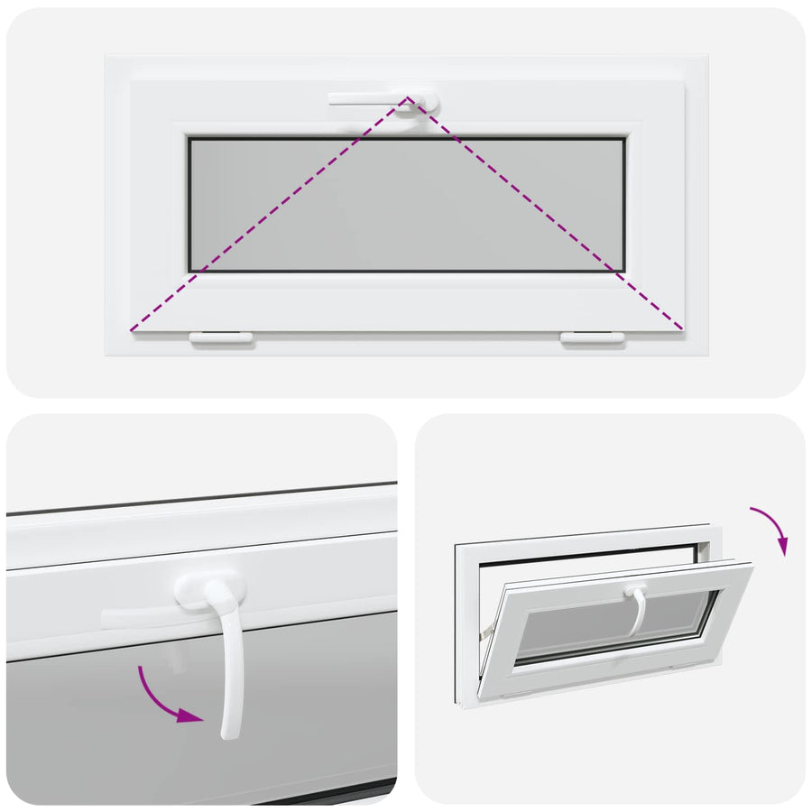 Kelderraam RISOR 80 x 40 cm PVC en glas Antracietkleurig