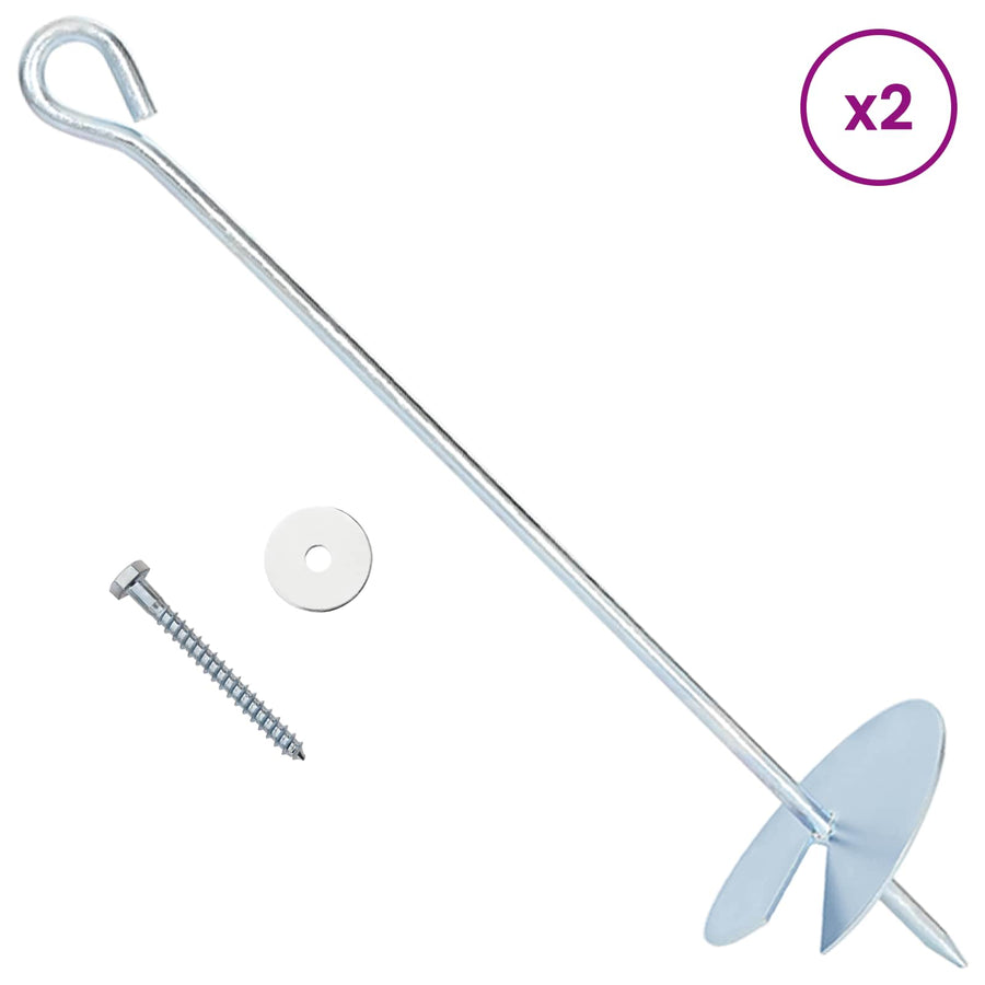 Aardeankers 10 pcs Zilverkleurig Ø10 x 40 cm
