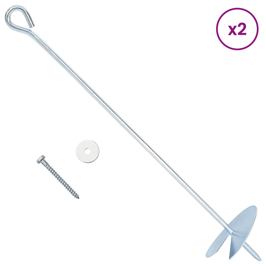 Aardeankers 4 pcs Zilverkleurig Ø10 x 50 cm