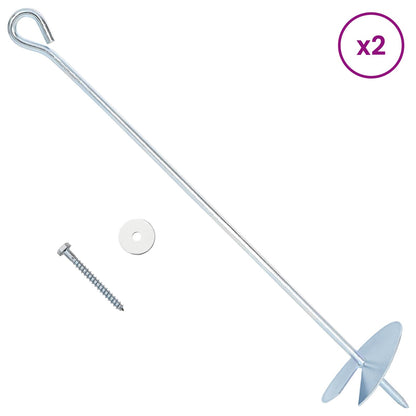 Aardeankers 10 pcs Zilverkleurig Ø10 x 50 cm