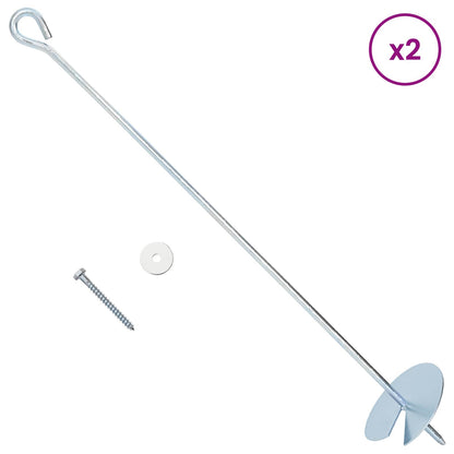 Aardeankers 2 pcs Zilverkleurig Ø10 x 60 cm