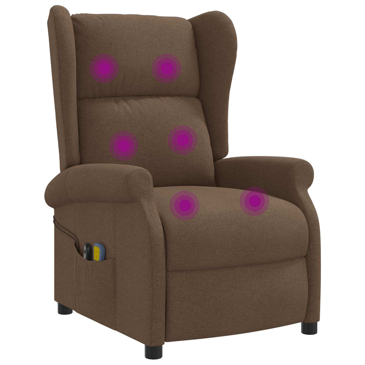 Elektrische massage fauteuil met hoge rugleuning Bruin Stof
