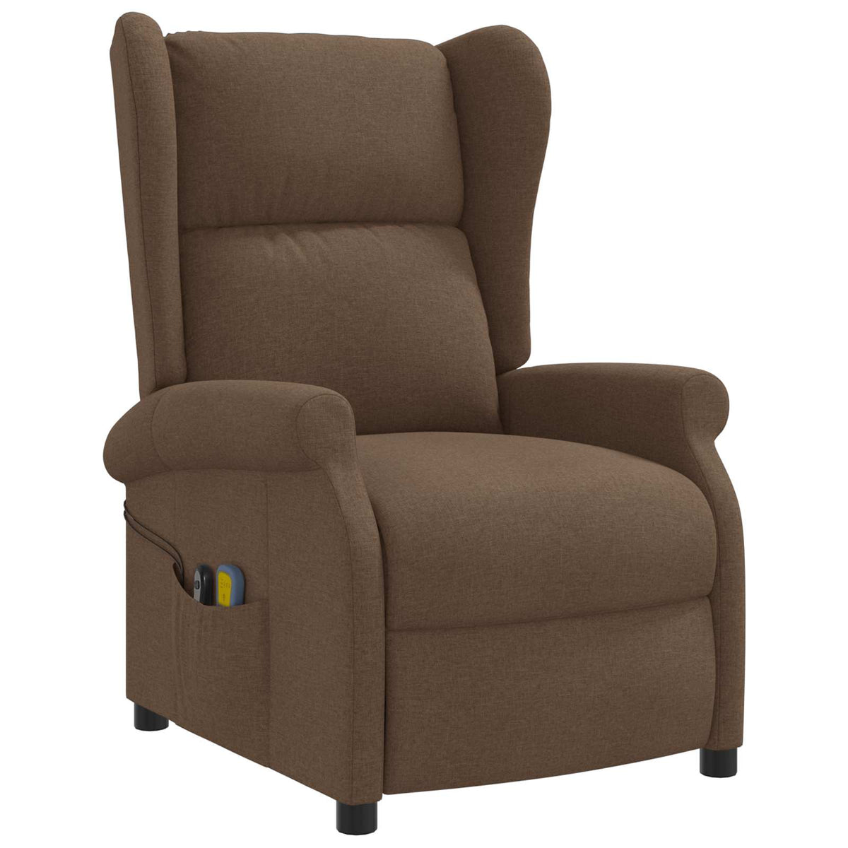 Elektrische massage fauteuil met hoge rugleuning Bruin Stof