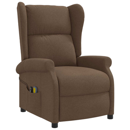 Elektrische massage fauteuil met hoge rugleuning Bruin Stof