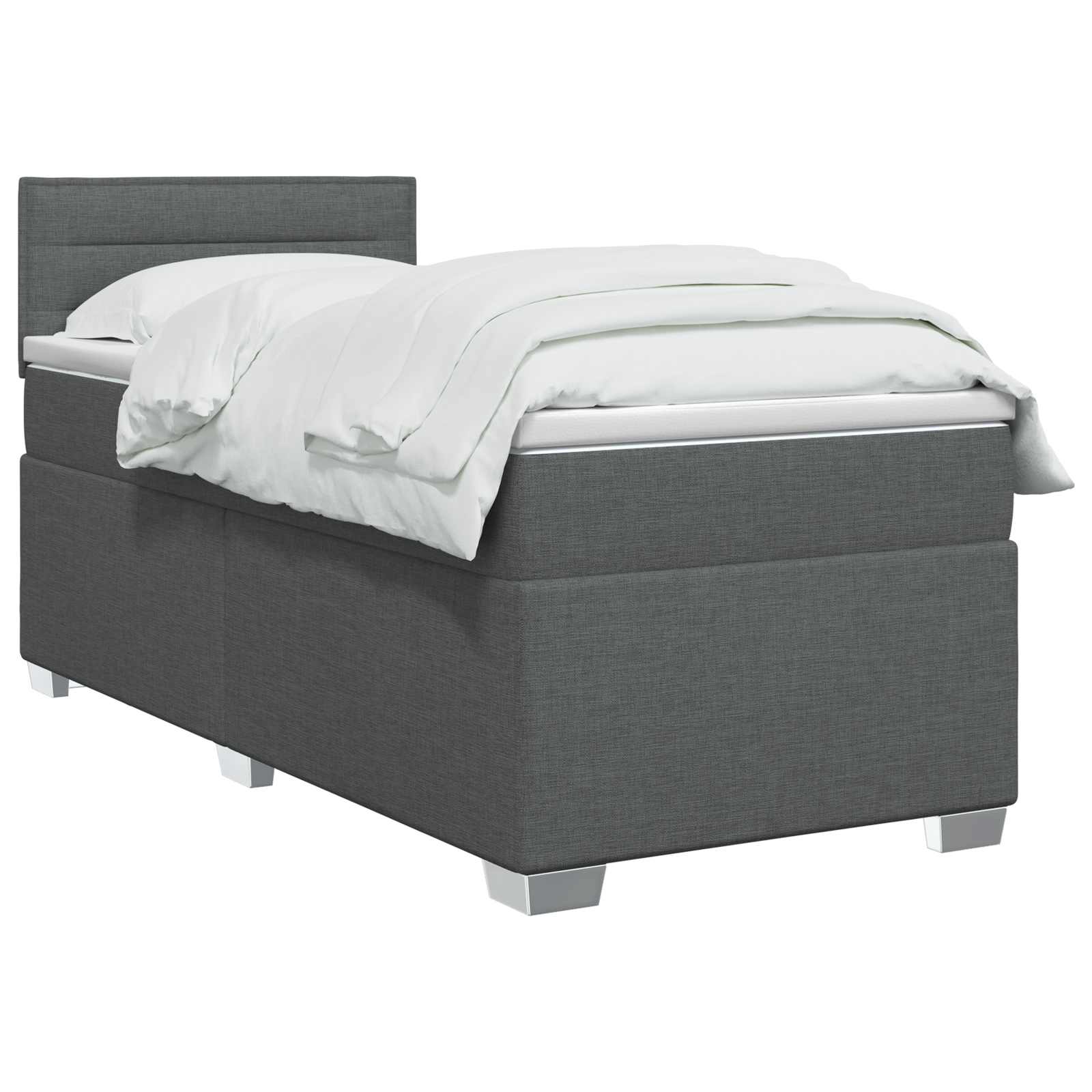 Boxspringbed met matras Donkergrijs 80 x 200 cm Stof