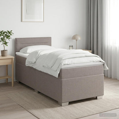 Boxspringbed met matras met hoofdeinde Taupe 100 x 200 cm Stof