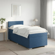 Boxspringbed met matras met hoofdeinde Blauw 90 x 200 cm Stof