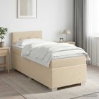 Boxspringbed 100x200 cm crème met matras