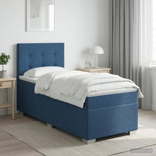 Boxspringbed met matras met hoofdeinde Blauw 80 x 200 cm Stof