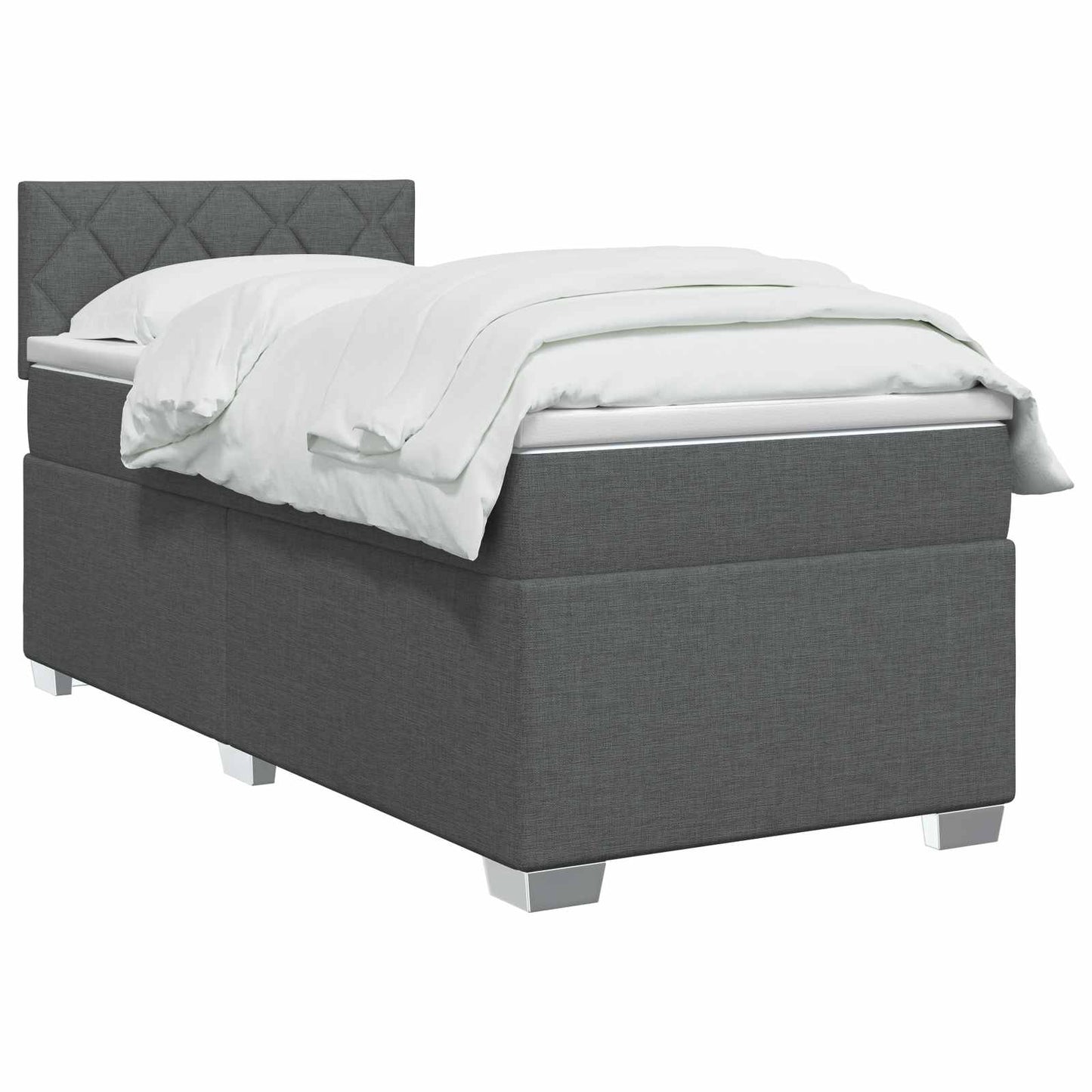 Boxspringbed met matras Donkergrijs 80 x 200 cm Stof