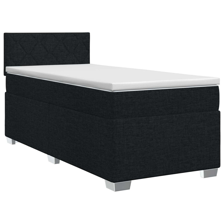 Boxspringbed met matras met hoofdeinde Zwart 80 x 200 cm Stof