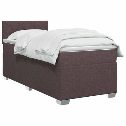 Boxspringbed met matras Donkerbruin 80 x 200 cm Stof